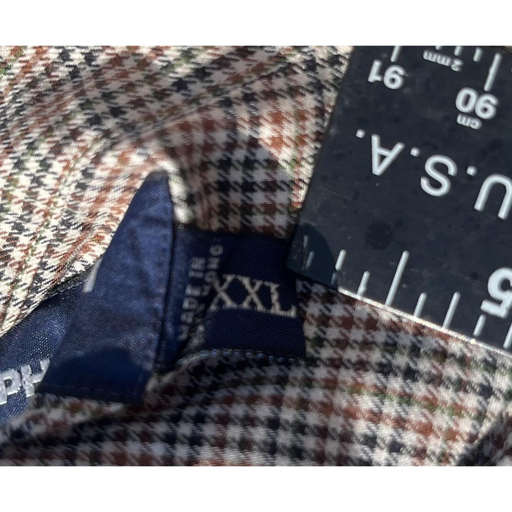 Ralph Lauren Golf Shirt Mens 2XL Plaid Tilden Button Down Long Sleeve - Picture 9 of 11